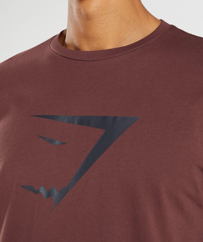 Men's Gymshark Sharkhead Infill T-Shirts Brown | CA D3N061